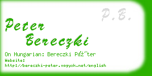 peter bereczki business card